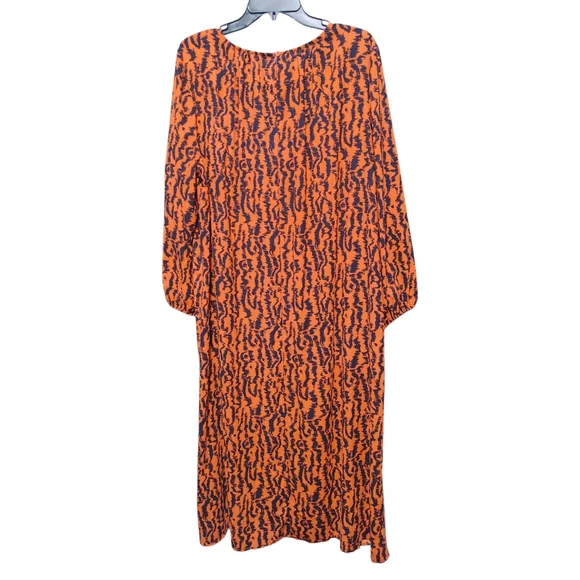 Elizabeth and James Vibrant Orange Purple Graphic Striped Dress Women's Size XXL - Picture 3 of 11